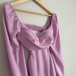 Light Purple Long Sleeve Mini Dress